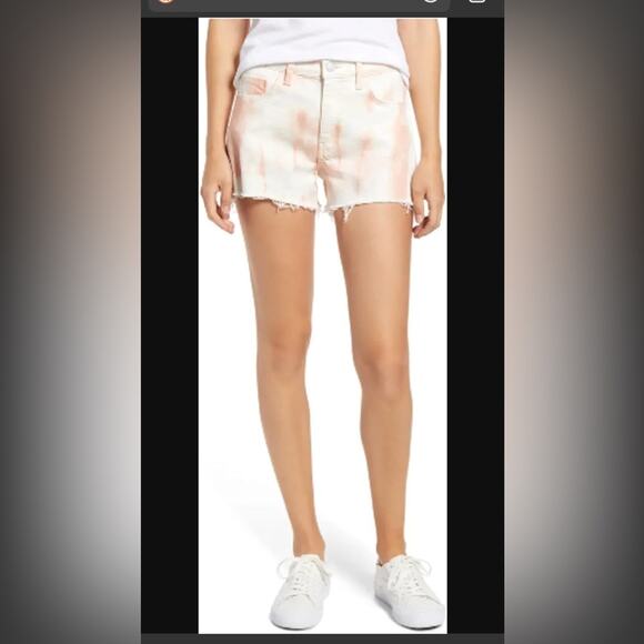 Mavi Rosie High Rise 90s shorts tie dye pale blush batik pink, size 24 NWT - Picture 2 of 10